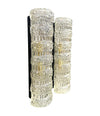 A pair of 1960s clear geometric textured glass wall lights