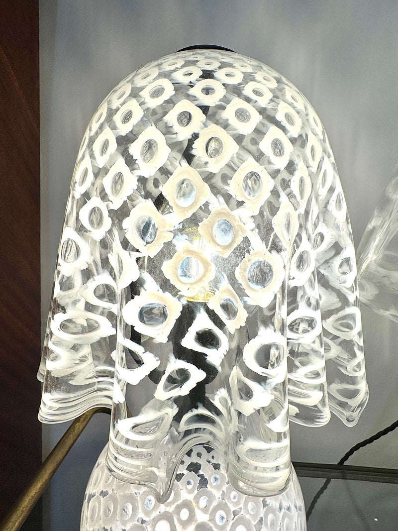 A wonderful large 1970s Murano glass handkerchief lamp by La Murrina,