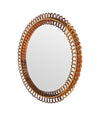 An Italian 1970s circular bamboo mirror by Franco Albini for Bonacina
