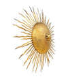A pair of large 1950s Spanish sunburst wrought iron wall sconces