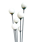 An orignal 1950s Stilnovo "Arberello" black lacquer and brass six light floor lamp