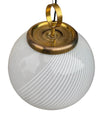 A large 1960s Venini Murano glass ball “Tessuto” swirl pendant light
