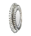 A Spanish 1960s silvered metal landscape or portrait oval eyelash mirror