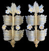A stunning large pair of 1930s Art Deco Murano glass wall sconces by Seguso