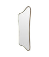 A lovely shaped, orignal Italian 1950s curvaceous brass framed mirror with orignal plate