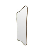 A lovely shaped, orignal Italian 1950s curvaceous brass framed mirror with orignal plate