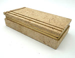 An Italian 1970s travertine and gilt metal jewellery accessories box