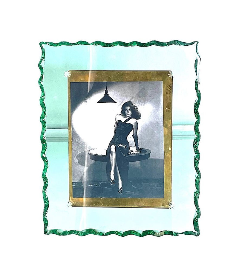 A 1930s glass and brass picture frame attributed to Pietro Chiesa for Fontana Arte