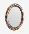 An Italian 1970s circular bamboo mirror by Franco Albini for Bonacina