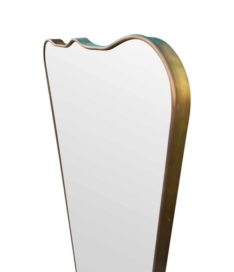A large full length orignal Italian 1950s brass framed mirror