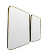 A lovely pair of 1950s Italian brass framed mirrors with solid wood backs