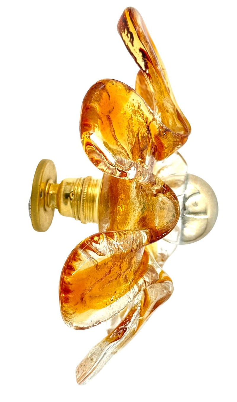 Five Italian 1970s Murano glass flower wall scones by Mazzega