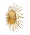 A pair of large 1950s Spanish sunburst wrought iron wall sconces