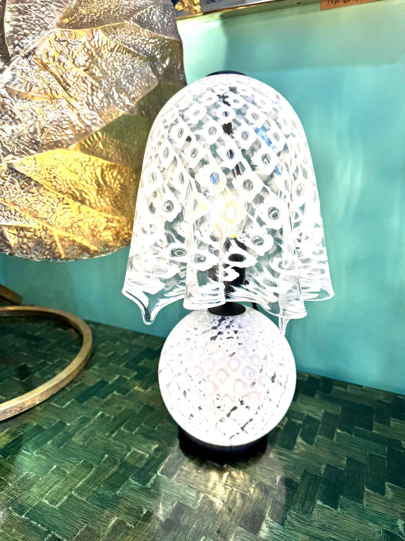 A wonderful 1970s Italian Murano glass handkerchief lamp by La Murrina