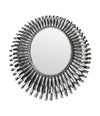 A Spanish 1960s silvered metal landscape or portrait oval eyelash mirror