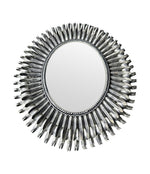 A Spanish 1960s silvered metal landscape or portrait oval eyelash mirror