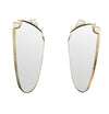 An orignal pair of 1950s Gio Ponti style Italian portrait brass framed mirror with brass top scroll detailing