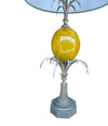 A large 1960s yellow resin egg lamp attributed to Maison Charles with new bespoke linen shade