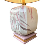 A pair of large 1970s ceramic hand painted lamps by Ugo Zaccanini for Maison Lancel