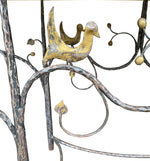A 1970s unique handmade wrought iron console table with glass or solid marble top