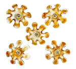Five Italian 1970s Murano glass flower wall scones by Mazzega