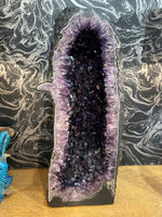 A stunning, large, high quality amethyst crystal geode cave cathedral in deep purple colour - Ed Butcher Antiques Shop London