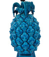 A large Italian 1950s turquoise ceramic pineapple lamp