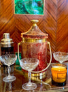 A 1950s French silver plated and ruby cut glass cocktail shaker