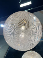 Mid Century Venini Murano Glass Ball Tessuto Swirl Pendant Light - Mid Century Lighting - Ed Butcher Antiques Shop London