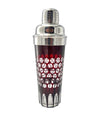 A 1950s French silver plated and ruby cut glass cocktail shaker
