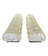 A pair of 1960s clear geometric textured glass wall lights