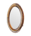An Italian 1970s circular bamboo mirror by Franco Albini for Bonacina