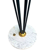 An orignal 1950s Stilnovo "Arberello" black lacquer and brass six light floor lamp