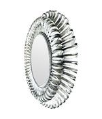 A Spanish 1960s silvered metal landscape or portrait oval eyelash mirror