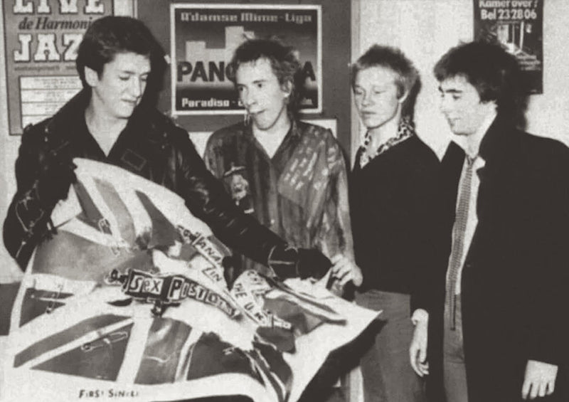 An orignal 1976 Sex Pistols promotional poster for their first single " Anarchy in the UK"