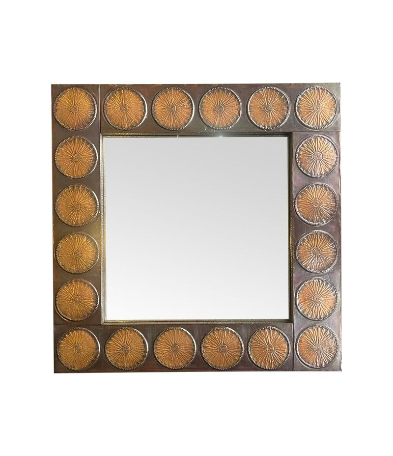 An Italian 1960s brass mirror by Santambrogio & De Berti