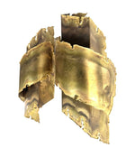 A pair of Danish 1960s torch cut brass wall sconces by Holm Sorensen.