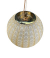 A 1960s Murano glass pendant light attributed to Venini with yellow and white swirl patten