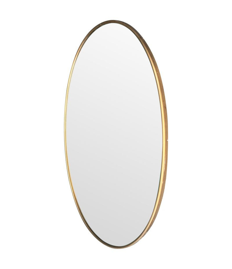 A large orignal Italian 1960s oval brass framed mirror