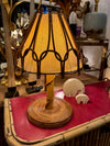 A 1960s bamboo lamp by Louis Sognot with orignal bamboo and linen shade