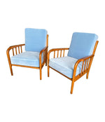 A pair of 1950s Italian armchairs attributed to Paolo Buffa, newly upholstered in Designers Guild velvet