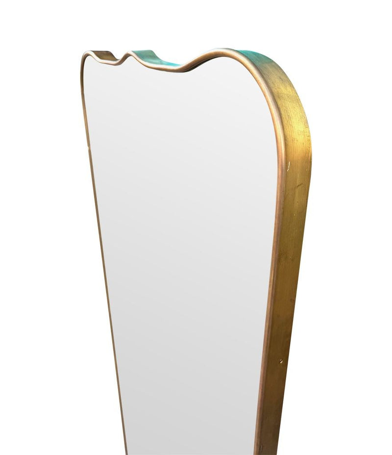 A large full length orignal Italian 1950s brass framed mirror