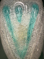 A pair of 1970s Italian Murano glass wall sconces with teal green centre detail