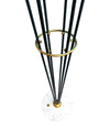 An orignal 1950s Stilnovo "Arberello" black lacquer and brass six light floor lamp