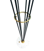 An orignal 1950s Stilnovo "Arberello" black lacquer and brass six light floor lamp