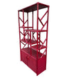 An Italian 1970s burgundy red bamboo shelving unit by Vivai del Sud