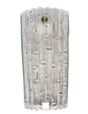 A large pair of Swedish 1960s Orrefors glass and brass wall sconces by Carl Fagerlund