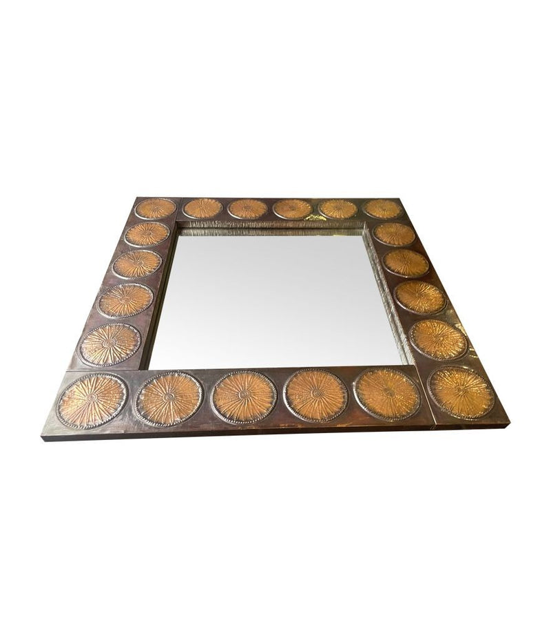 An Italian 1960s brass mirror by Santambrogio & De Berti