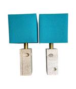 A pair of Italian Mid Century travertine lamps by Fratelli Mannelli - Mid Century Lamps - Mid Century Lighting