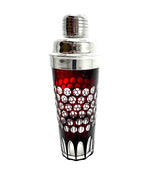 A 1950s French silver plated and ruby cut glass cocktail shaker